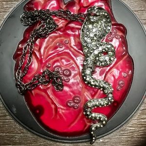Cobra snake necklace rhinestone pendant chain 🐍